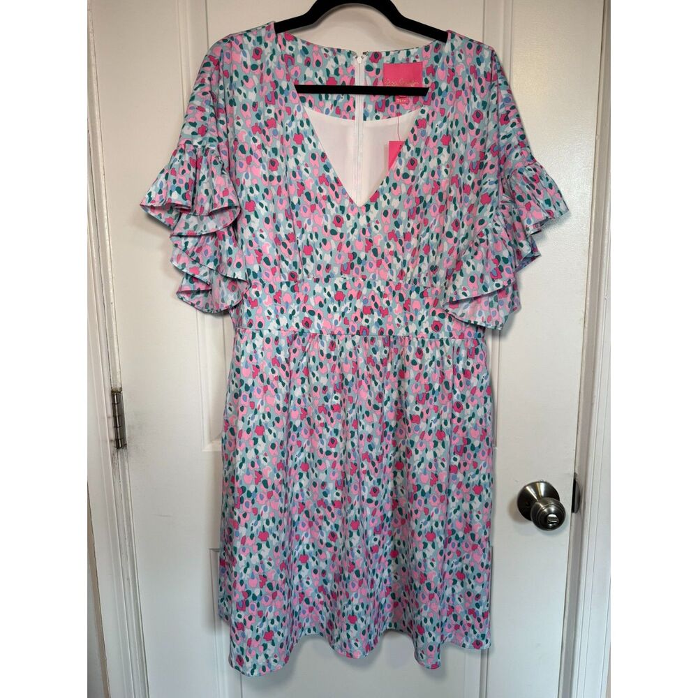 Lilly Pulitzer NWT Bright Floral Resortwear Vacation Mini Dress Wedding Guest